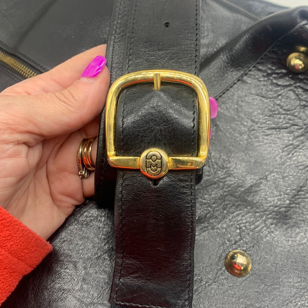 Marino Orlandi Stunning Black Gold Vintage Quality Leather Back Made in Italy - Picture 9 of 17